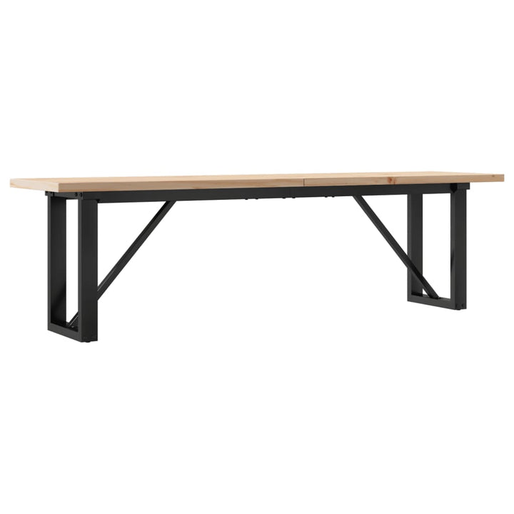 sofabord 160x40x45,5 cm O-stel massivt fyrretræ og stål