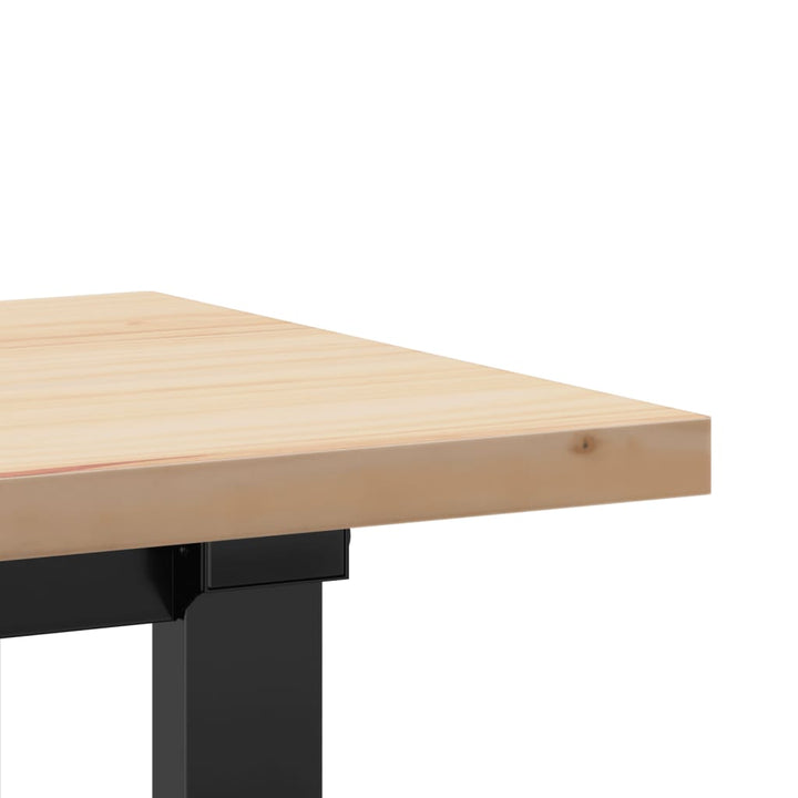 sofabord 160x40x45,5 cm O-stel massivt fyrretræ og stål