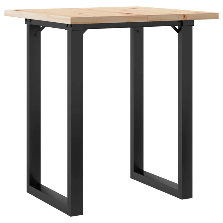 spisebord 70x70x75,5 cm O-stel massivt fyrretræ og stål