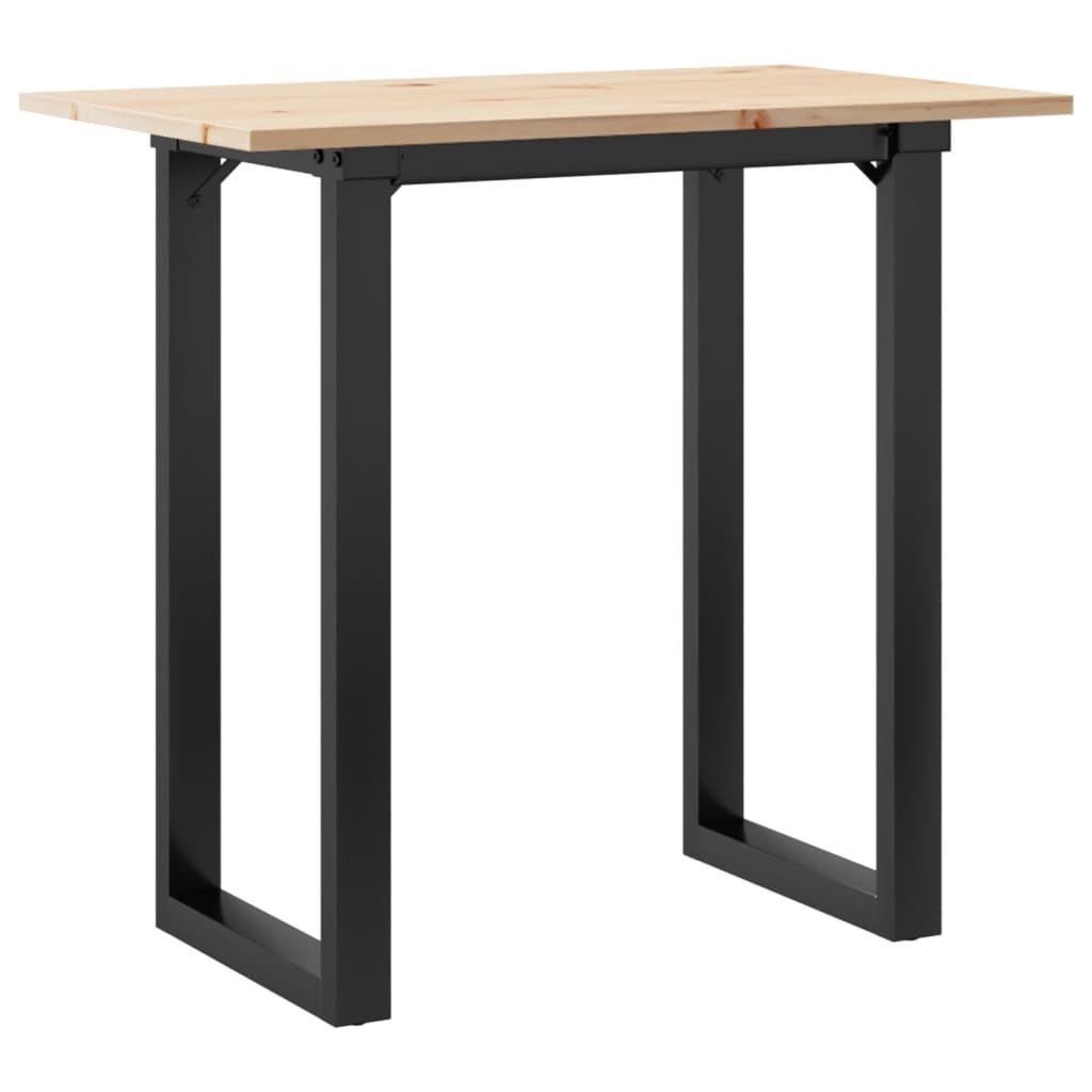 spisebord 80x50x75,5 cm O-stel massivt fyrretræ og stål