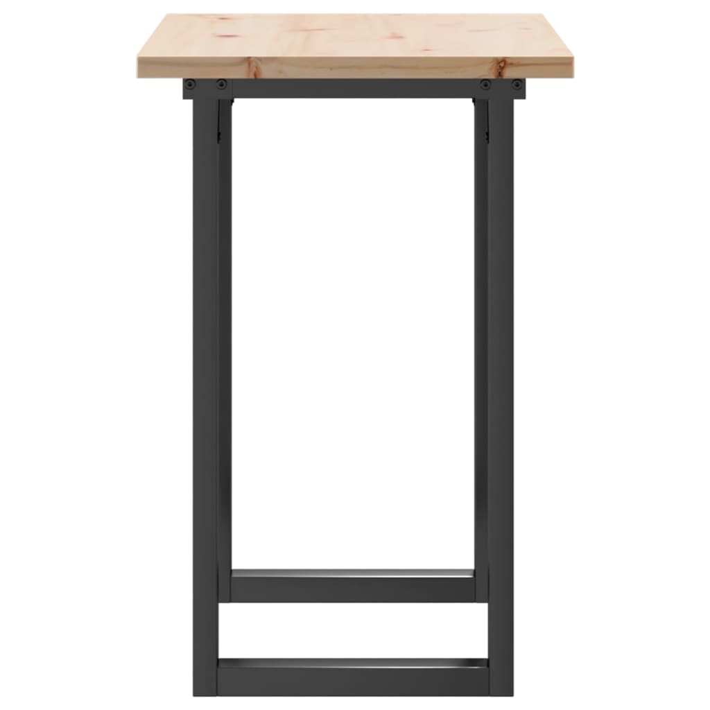 spisebord 80x50x75,5 cm O-stel massivt fyrretræ og stål