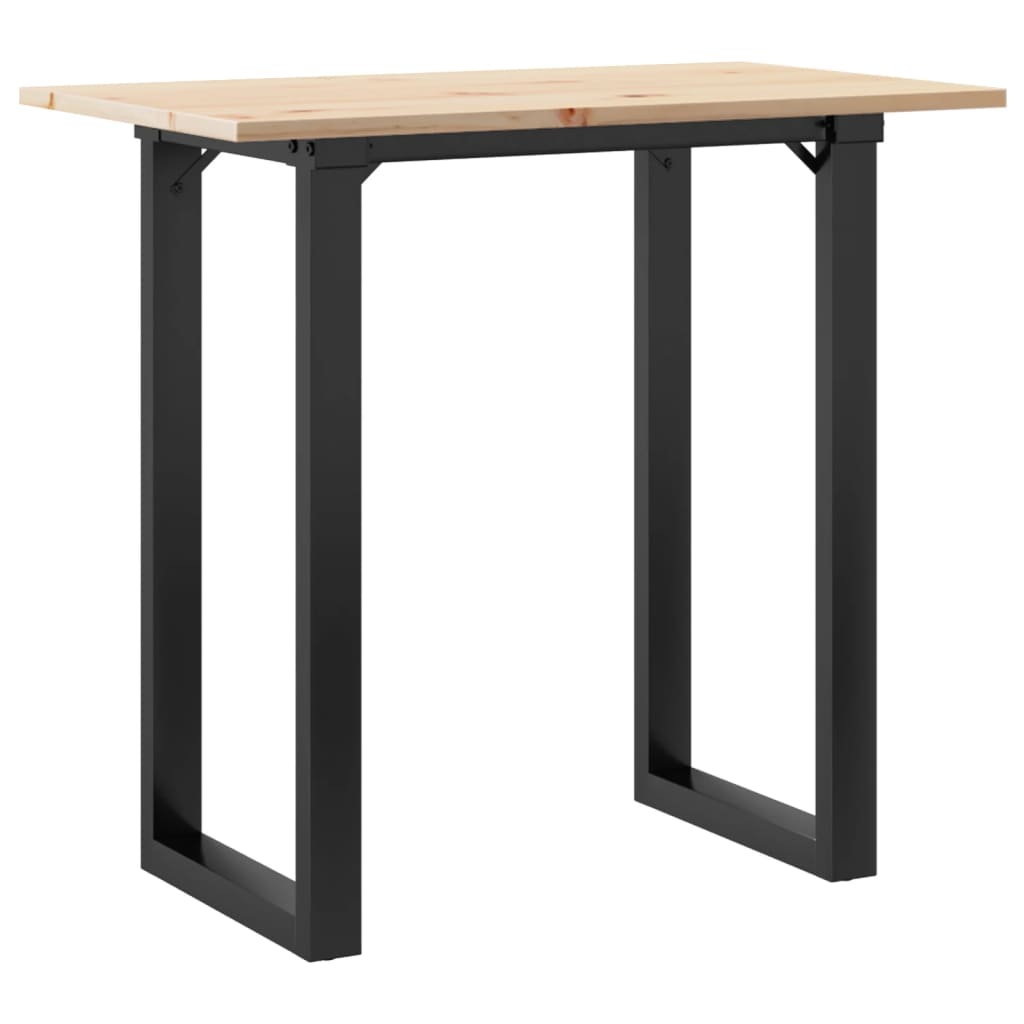 spisebord 80x50x75,5 cm O-stel massivt fyrretræ og stål