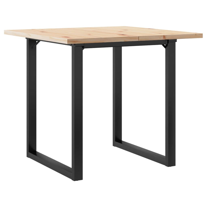spisebord 80x80x75,5 cm O-stel massivt fyrretræ og stål