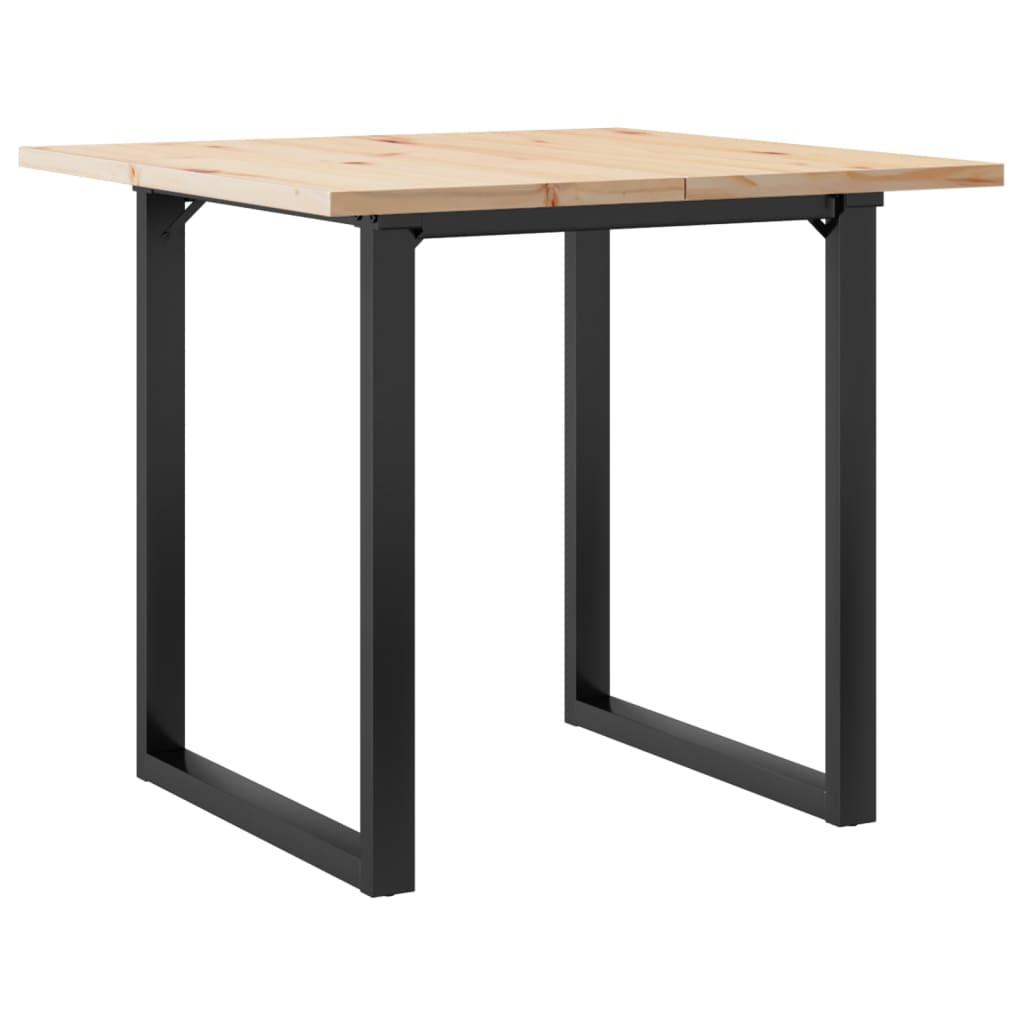 spisebord 80x80x75,5 cm O-stel massivt fyrretræ og stål