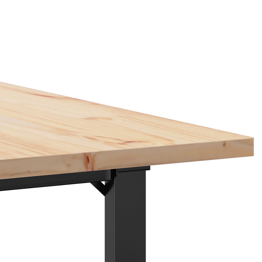 spisebord 80x80x75,5 cm O-stel massivt fyrretræ og stål