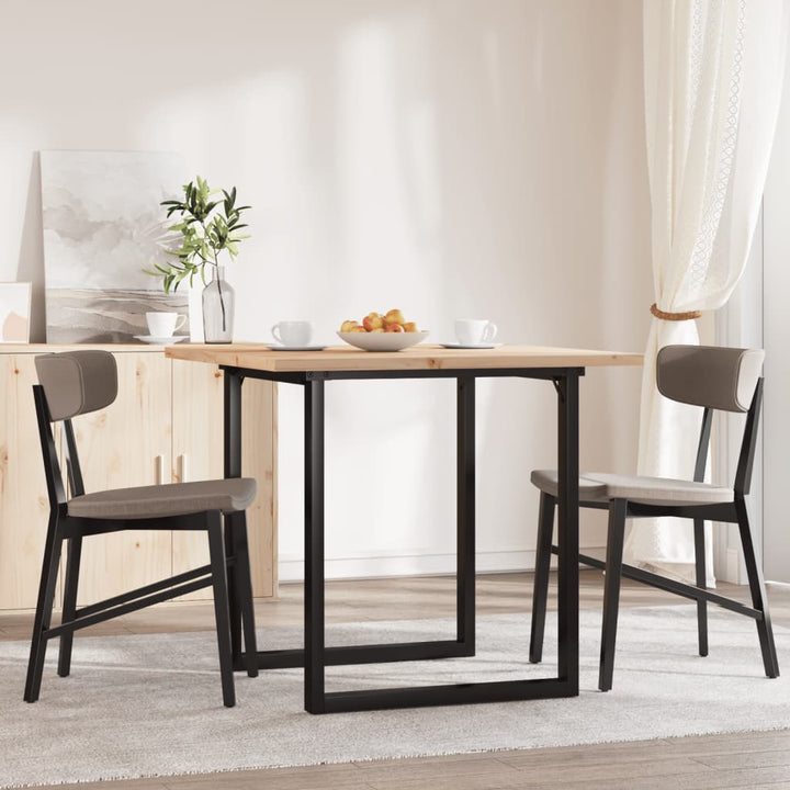 spisebord 90x90x75,5 cm O-stel massivt fyrretræ og stål