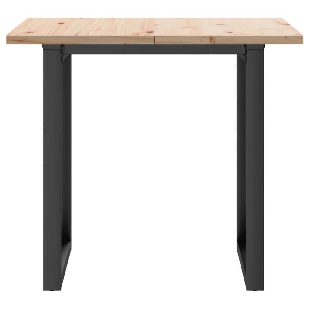 spisebord 90x90x75,5 cm O-stel massivt fyrretræ og stål