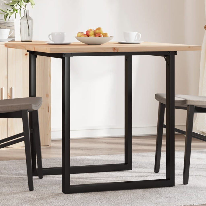 spisebord 90x90x75,5 cm O-stel massivt fyrretræ og stål