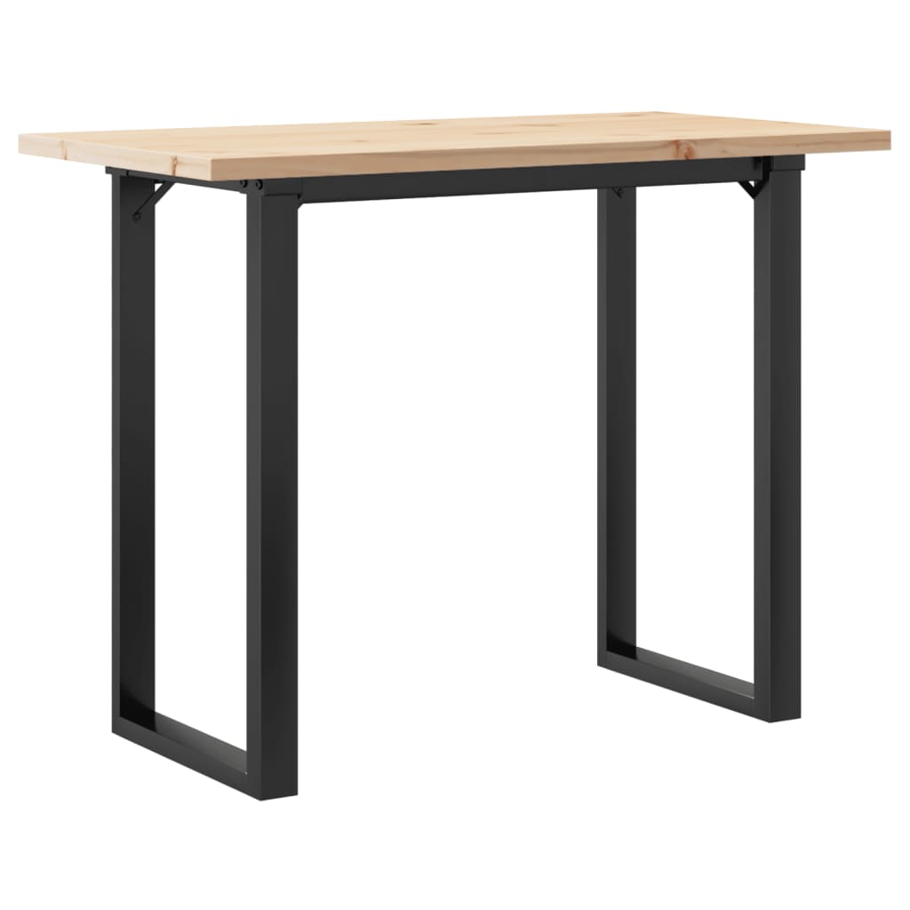 spisebord 100x50x75,5 cm O-stel massivt fyrretræ og stål