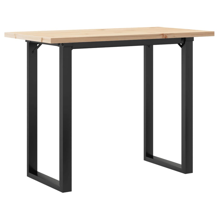 spisebord 100x50x75,5 cm O-stel massivt fyrretræ og stål