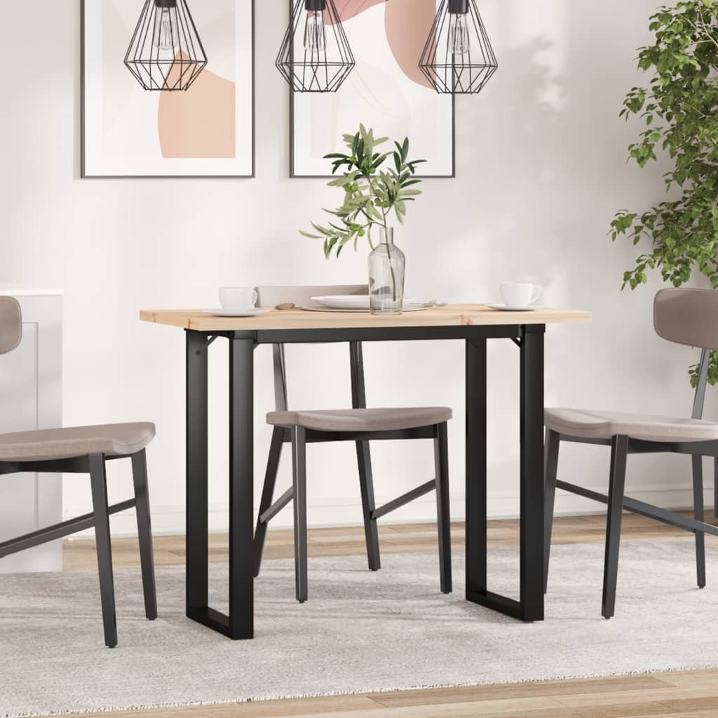 spisebord 100x50x75,5 cm O-stel massivt fyrretræ og stål