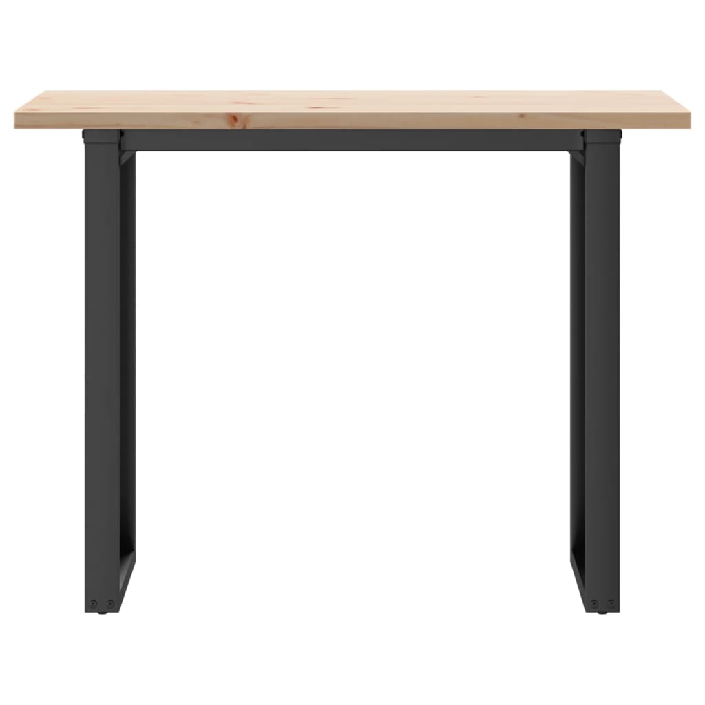 spisebord 100x50x75,5 cm O-stel massivt fyrretræ og stål