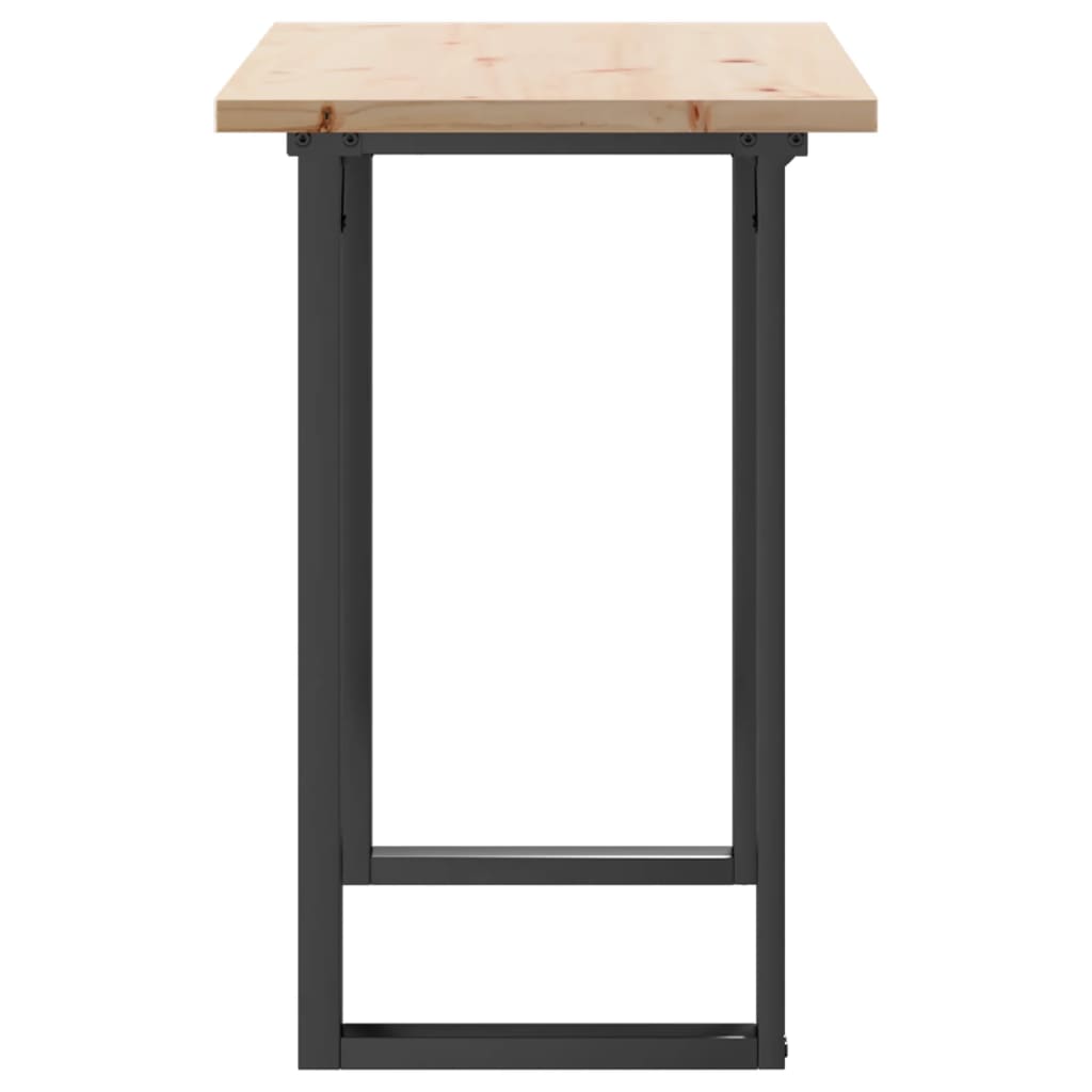 spisebord 100x50x75,5 cm O-stel massivt fyrretræ og stål