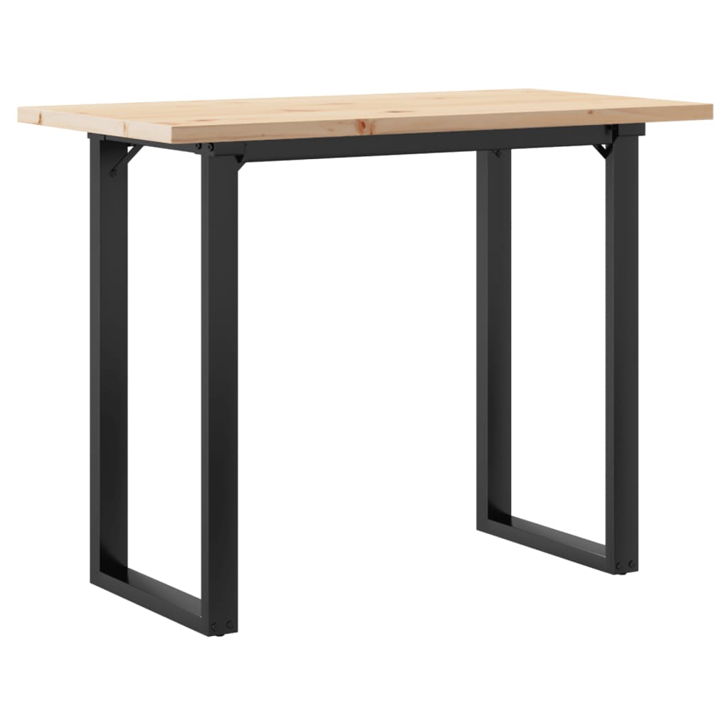 spisebord 100x50x75,5 cm O-stel massivt fyrretræ og stål
