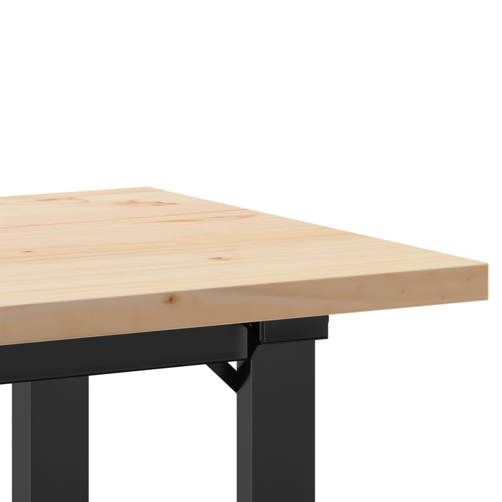 spisebord 100x50x75,5 cm O-stel massivt fyrretræ og stål