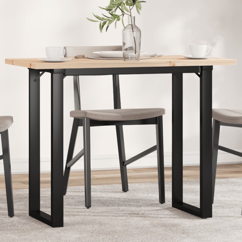 spisebord 100x50x75,5 cm O-stel massivt fyrretræ og stål