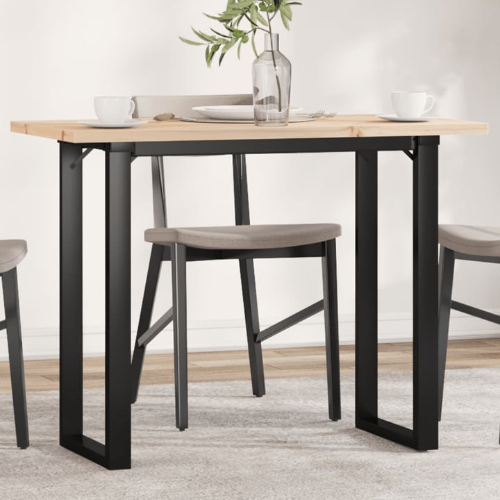 spisebord 100x50x75,5 cm O-stel massivt fyrretræ og stål