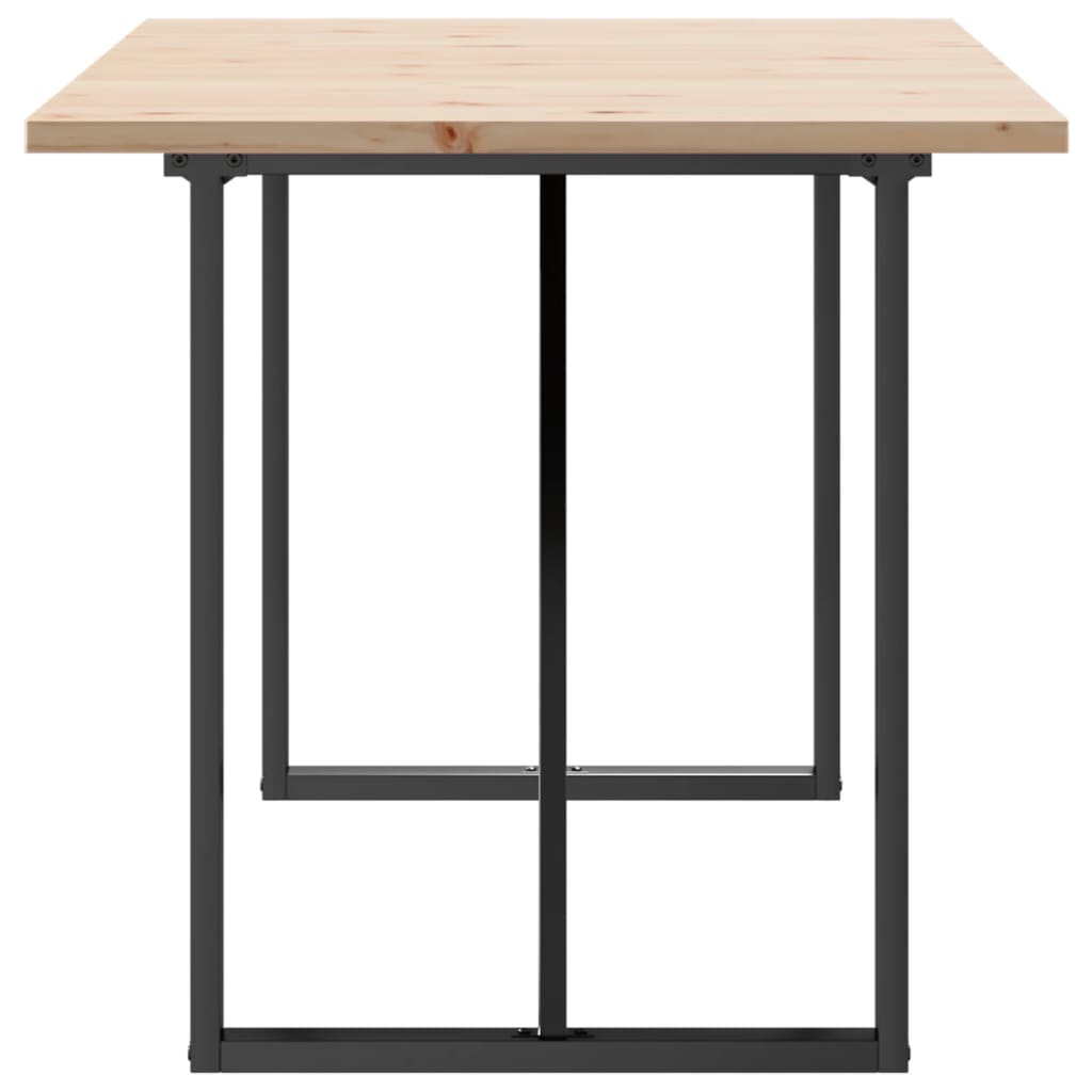 spisebord 140x80x75,5 cm O-stel massivt fyrretræ og stål