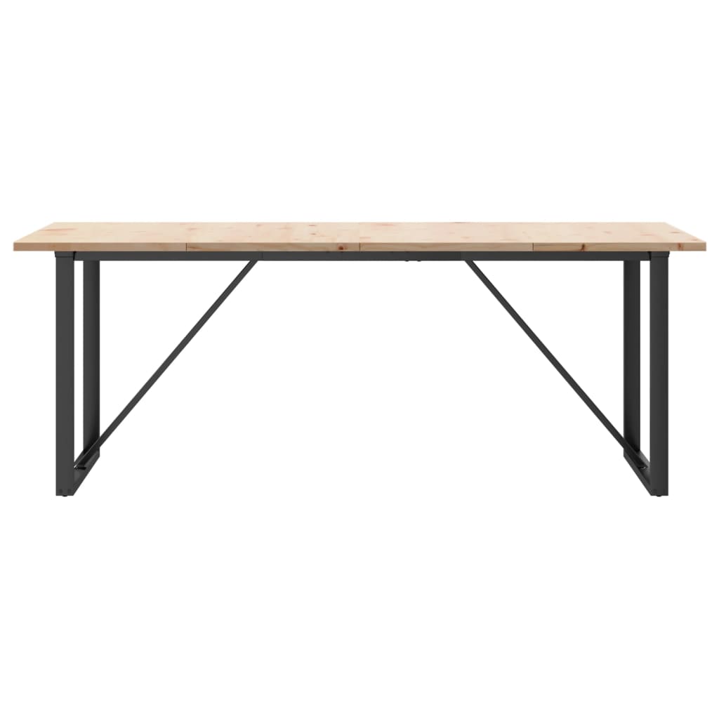 spisebord 200x100x75,5 cm O-stel massivt fyrretræ og stål
