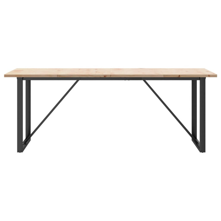 spisebord 200x100x75,5 cm O-stel massivt fyrretræ og stål