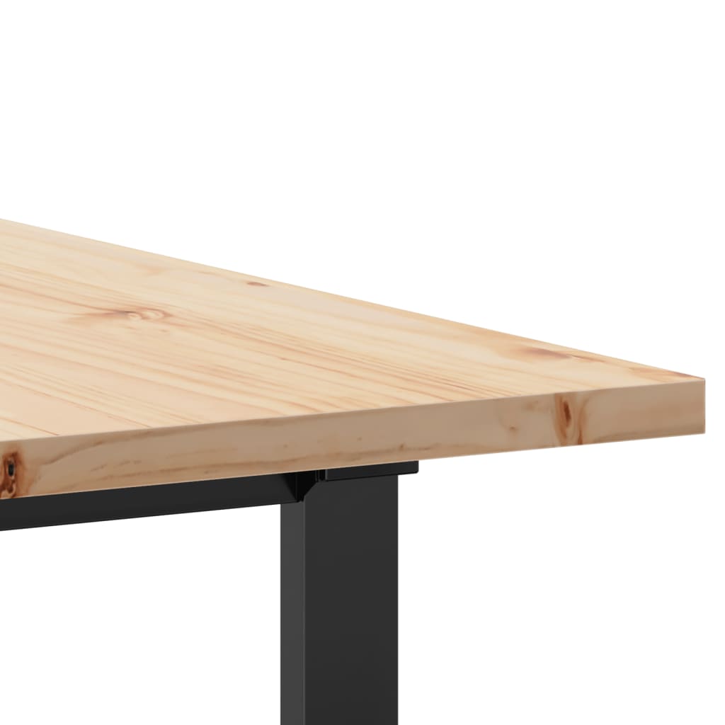 spisebord 200x100x75,5 cm O-stel massivt fyrretræ og stål