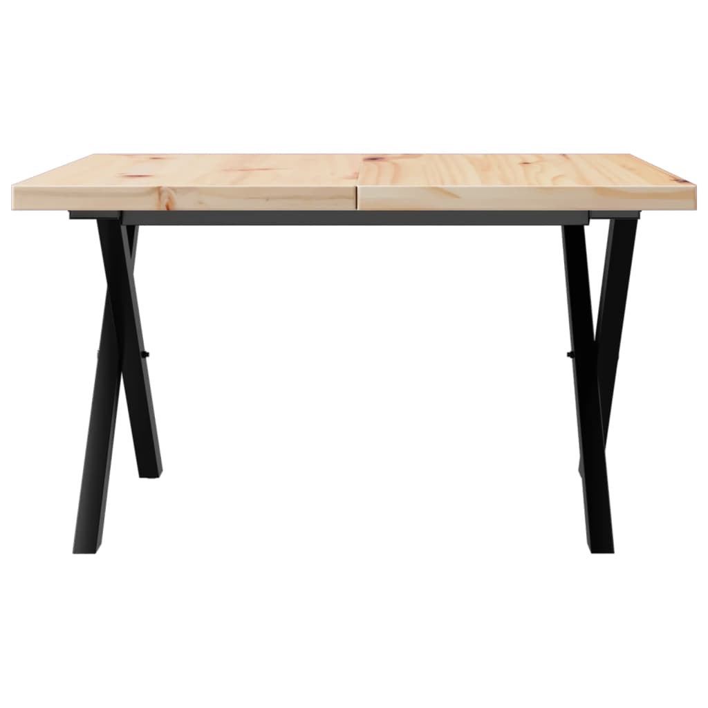 sofabord 60x60x40,5 cm X-stel massivt fyrretræ og stål