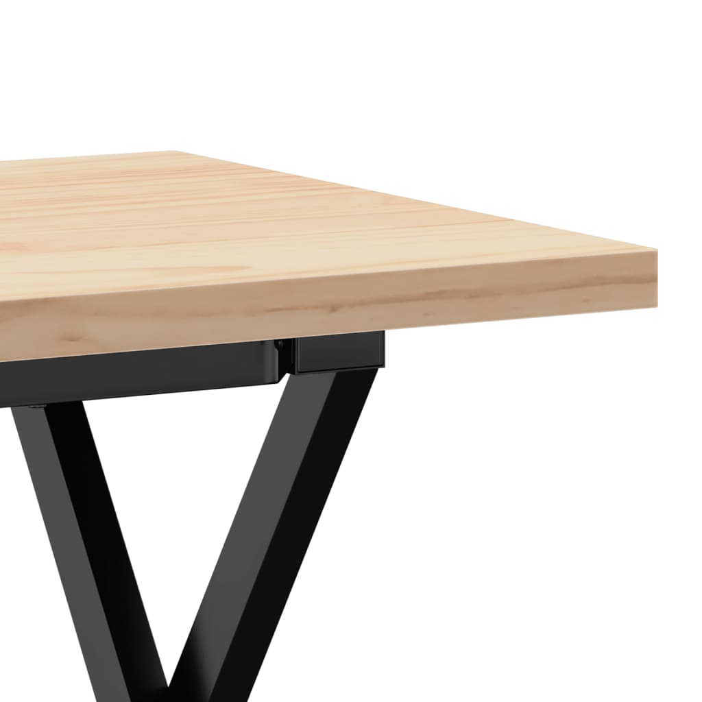 sofabord 100x50x45,5 cm X-stel massivt fyrretræ og stål