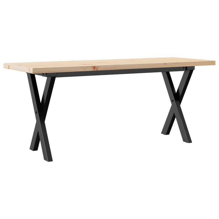 sofabord 110x40x45,5 cm X-stel massivt fyrretræ og stål