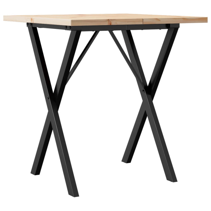 spisebord 60x60x75,5 cm X-stel massivt fyrretræ og stål