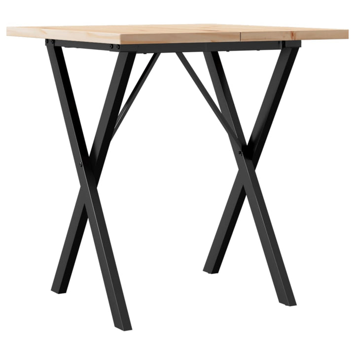 spisebord 70x70x75,5 cm X-stel massivt fyrretræ og stål