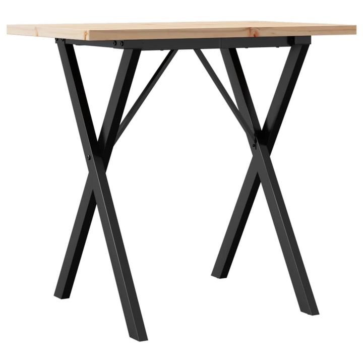 spisebord 80x50x75,5 cm X-stel massivt fyrretræ og stål