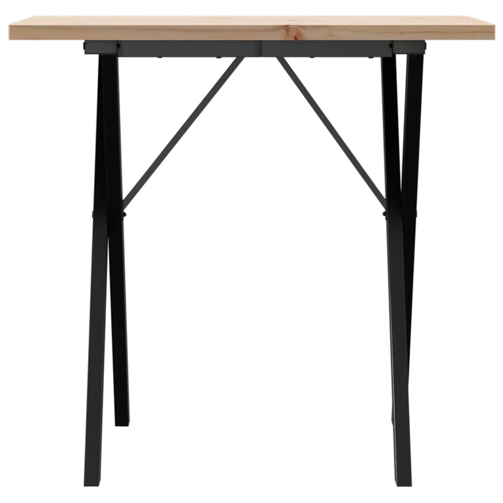 spisebord 80x50x75,5 cm X-stel massivt fyrretræ og stål
