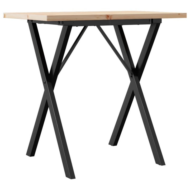 spisebord 80x50x75,5 cm X-stel massivt fyrretræ og stål