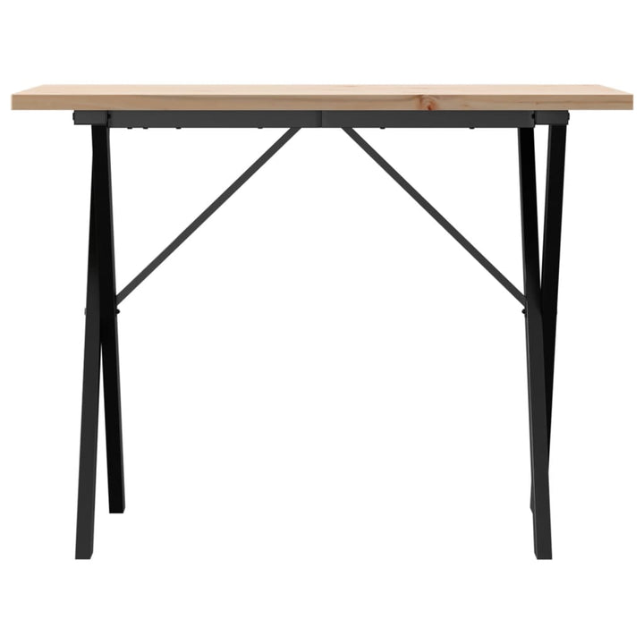 spisebord 100x50x75,5 cm X-stel massivt fyrretræ og stål