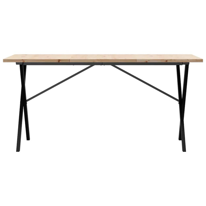spisebord 140x80x75,5 cm X-stel massivt fyrretræ og stål