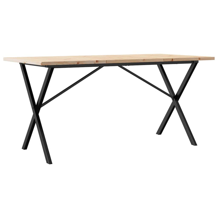 spisebord 140x80x75,5 cm X-stel massivt fyrretræ og stål