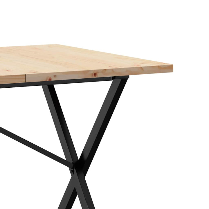 spisebord 140x80x75,5 cm X-stel massivt fyrretræ og stål