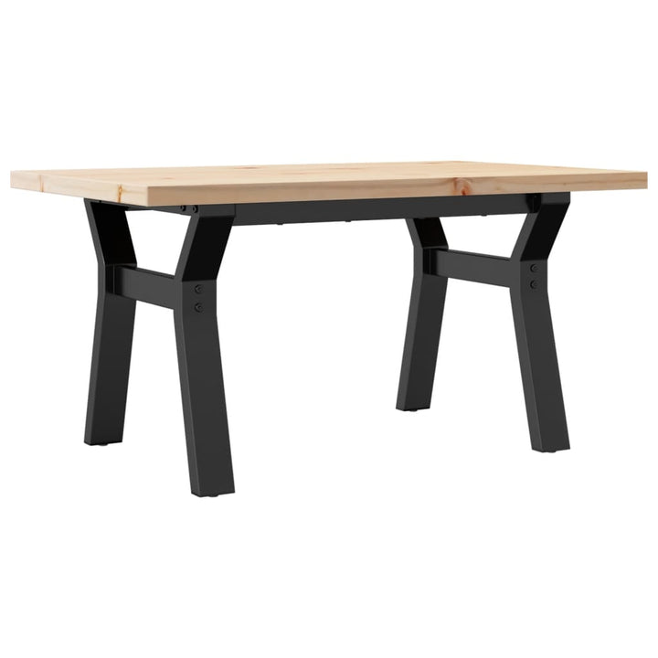 sofabord 80x50x40,5 cm Y-stel massivt fyrretræ og stål