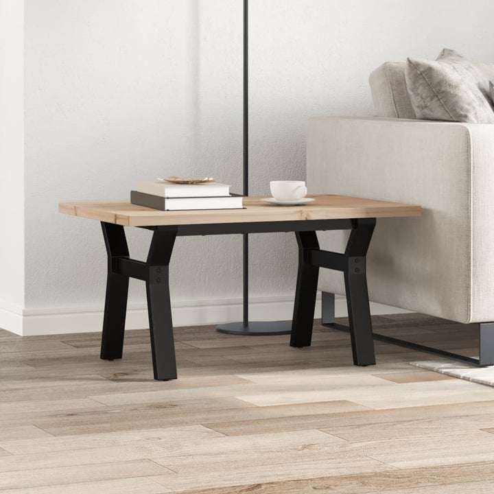 sofabord 80x50x40,5 cm Y-stel massivt fyrretræ og stål