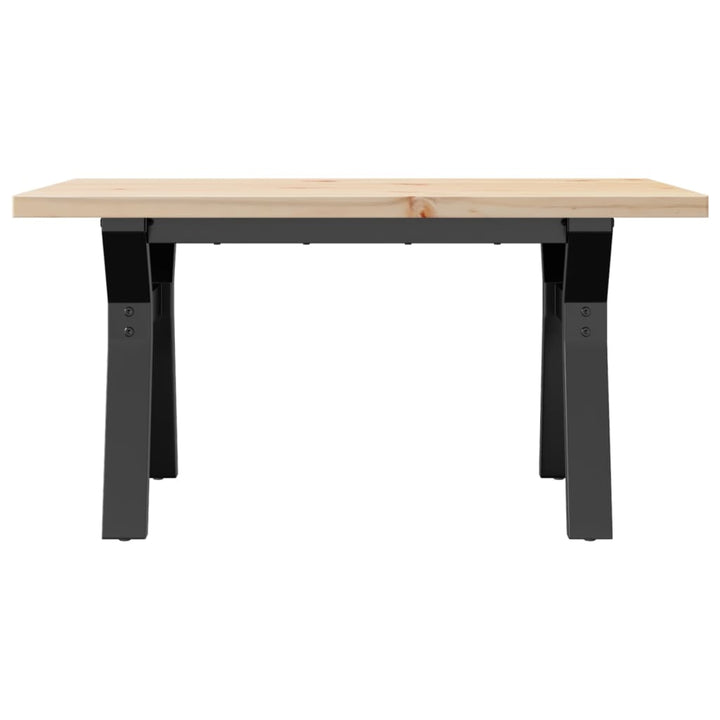 sofabord 80x50x40,5 cm Y-stel massivt fyrretræ og stål