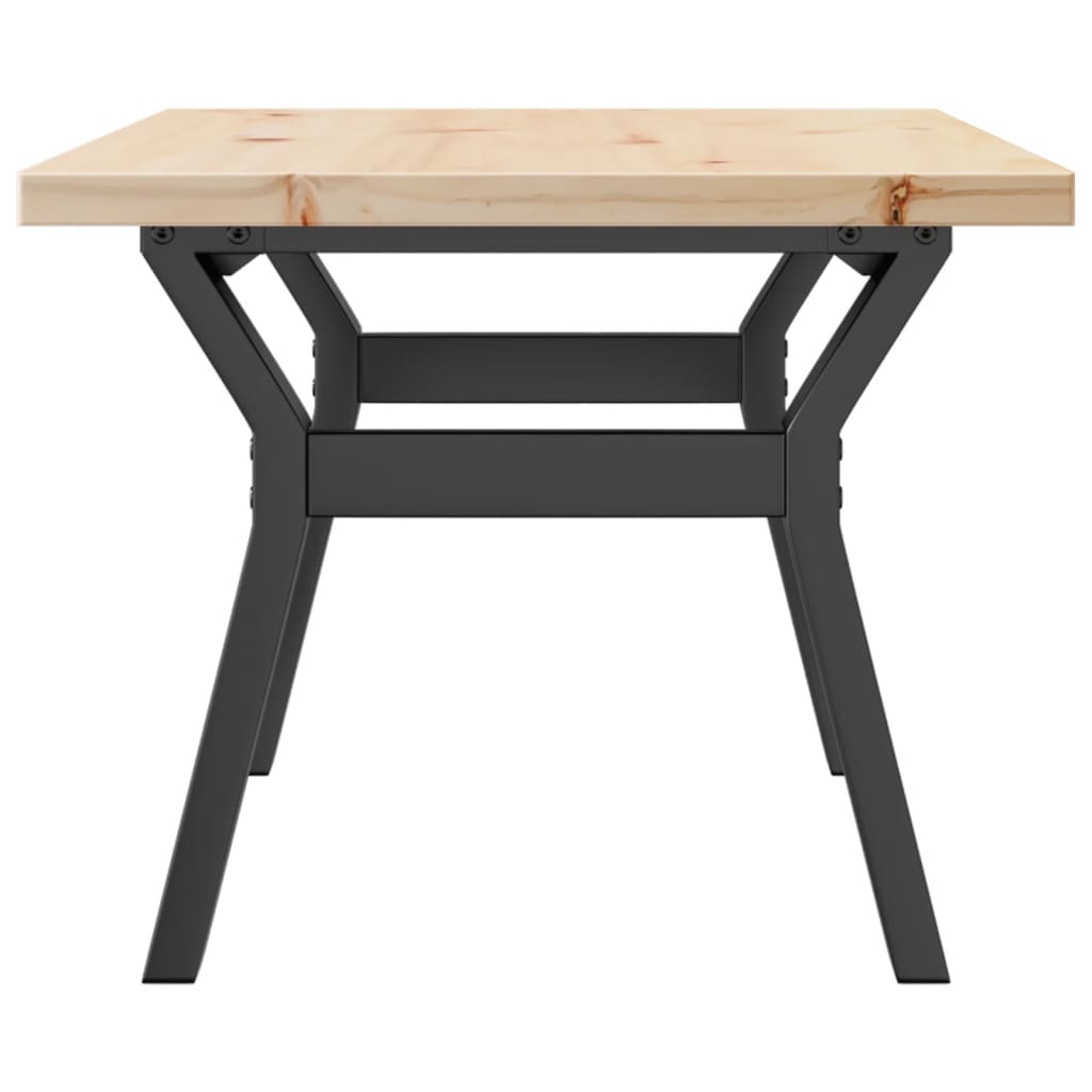 sofabord 80x50x40,5 cm Y-stel massivt fyrretræ og stål