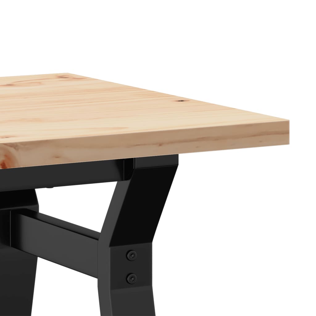 sofabord 80x50x40,5 cm Y-stel massivt fyrretræ og stål