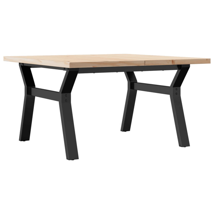sofabord 80x80x45,5 cm Y-stel massivt fyrretræ og stål
