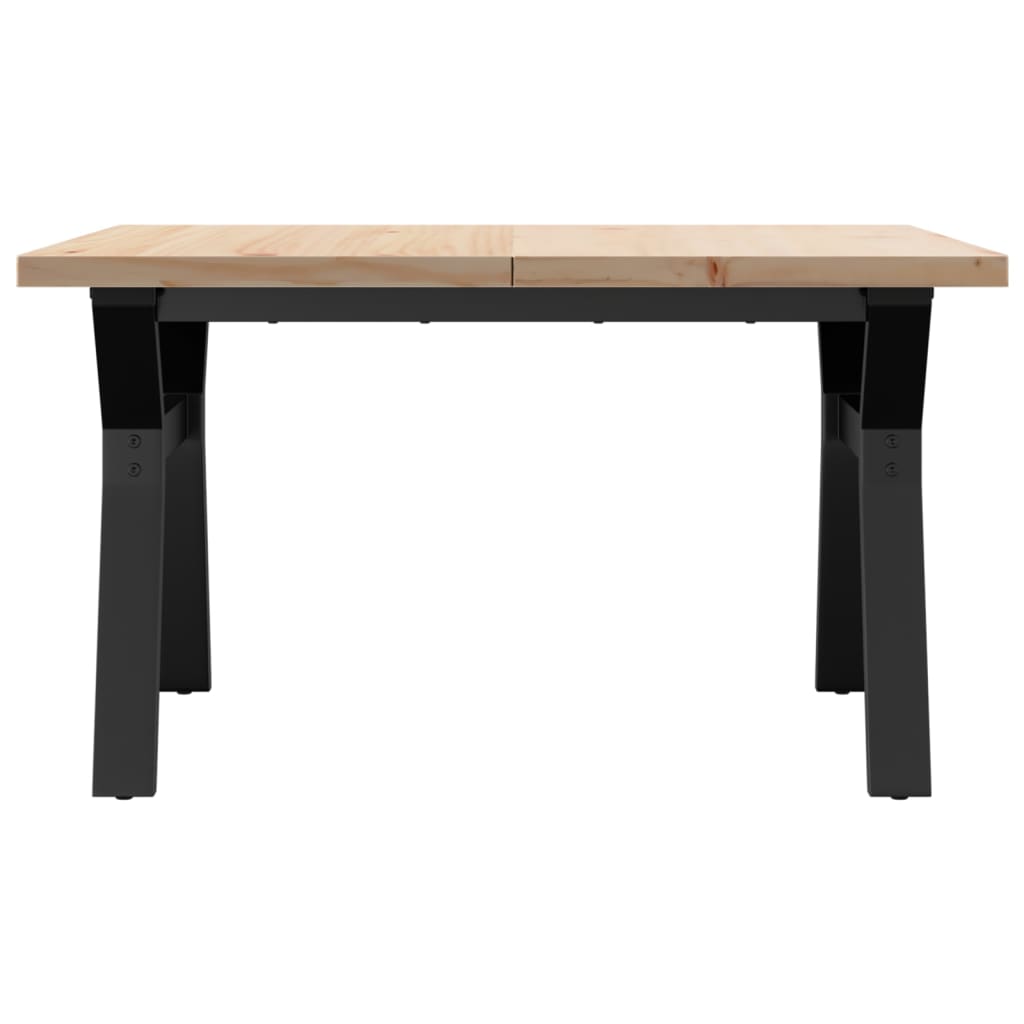 sofabord 80x80x45,5 cm Y-stel massivt fyrretræ og stål
