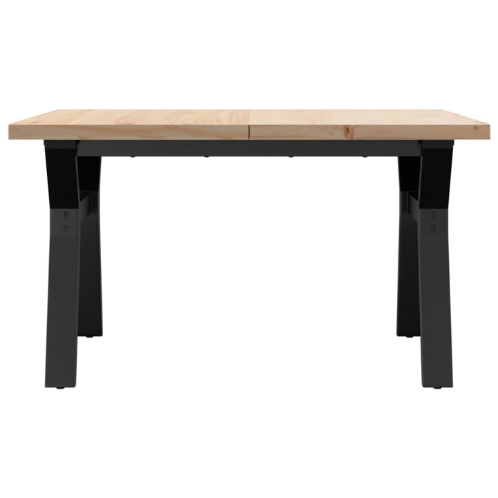 sofabord 80x80x45,5 cm Y-stel massivt fyrretræ og stål