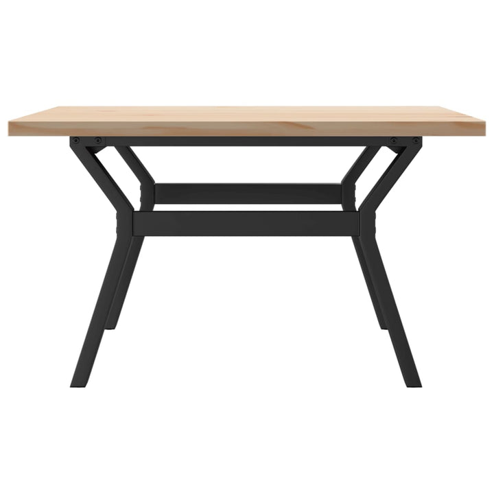 sofabord 80x80x45,5 cm Y-stel massivt fyrretræ og stål