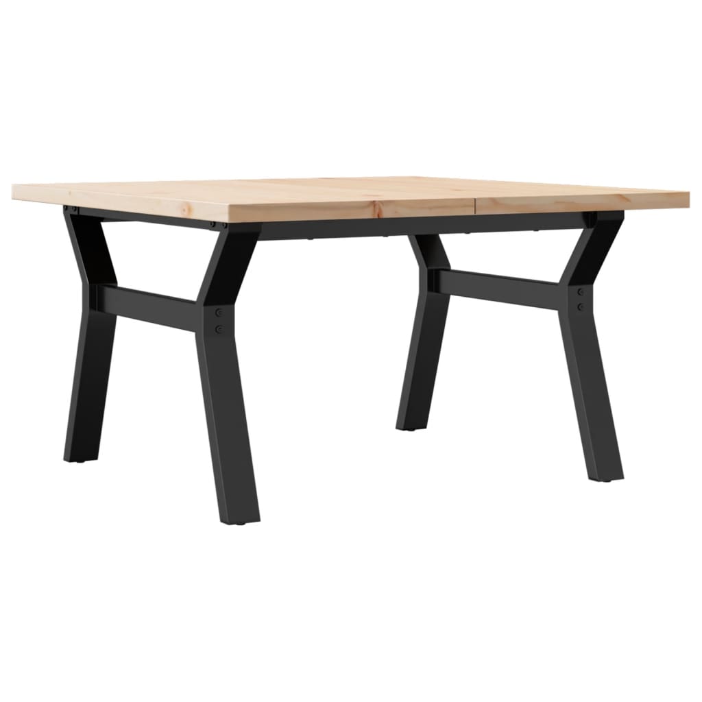 sofabord 80x80x45,5 cm Y-stel massivt fyrretræ og stål