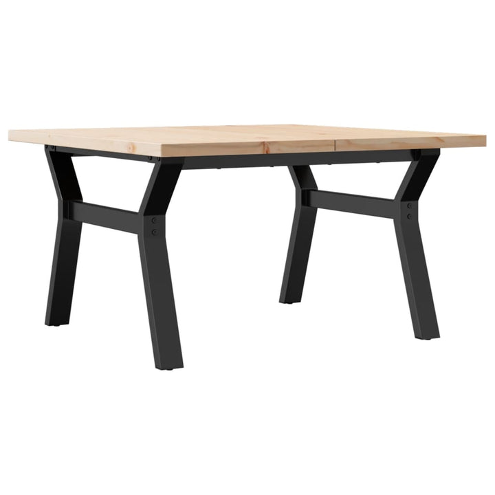 sofabord 80x80x45,5 cm Y-stel massivt fyrretræ og stål