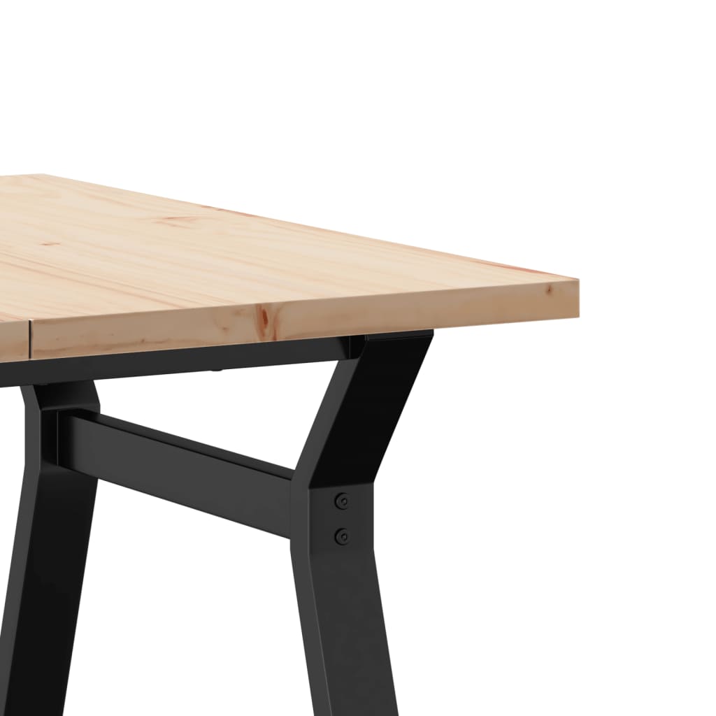 sofabord 80x80x45,5 cm Y-stel massivt fyrretræ og stål