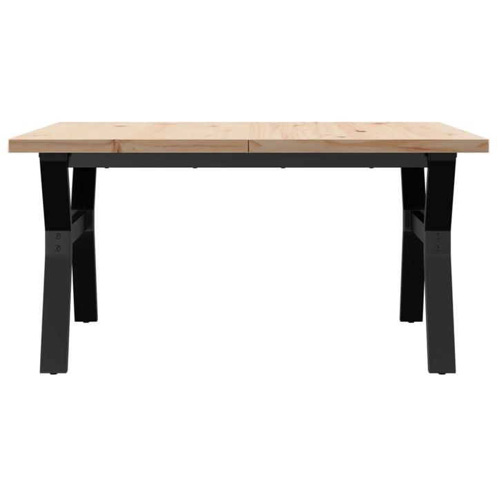 sofabord 90x90x45,5 cm Y-stel massivt fyrretræ og stål